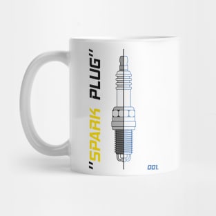 Spark Plug Draw and Blueprint Art Mug